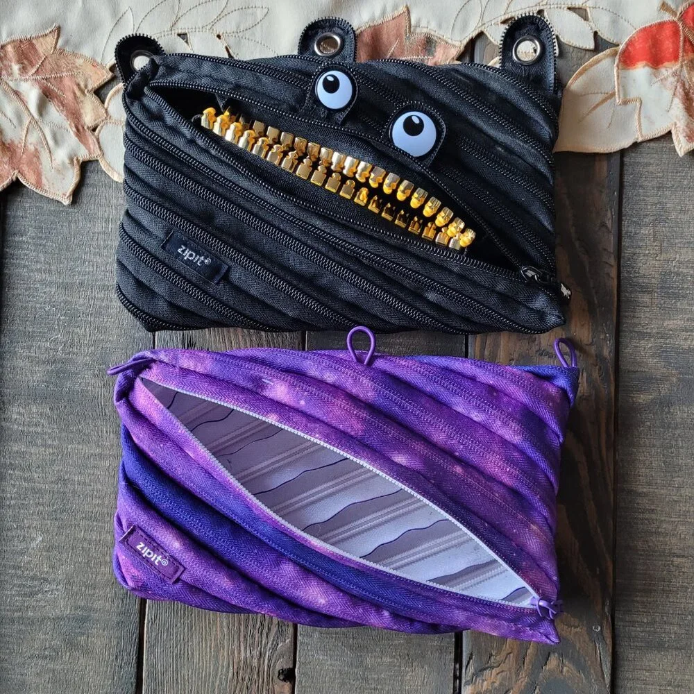 Lot of 2 Zip-It Pencil Pouches
